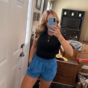 Blue flowy shorts